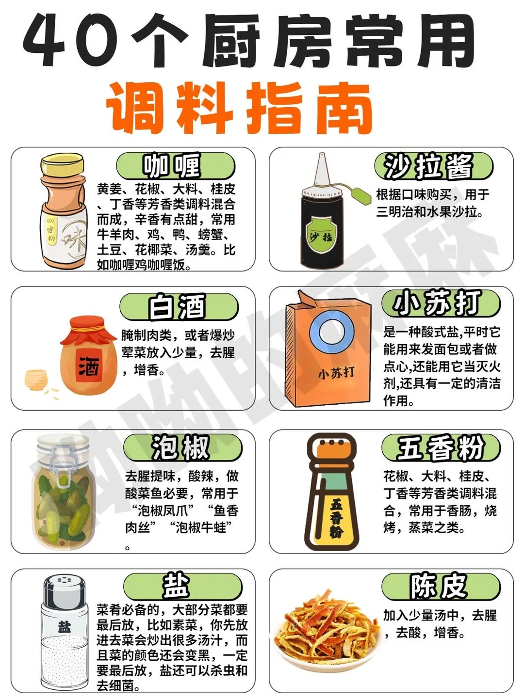40个厨房常用调料指南