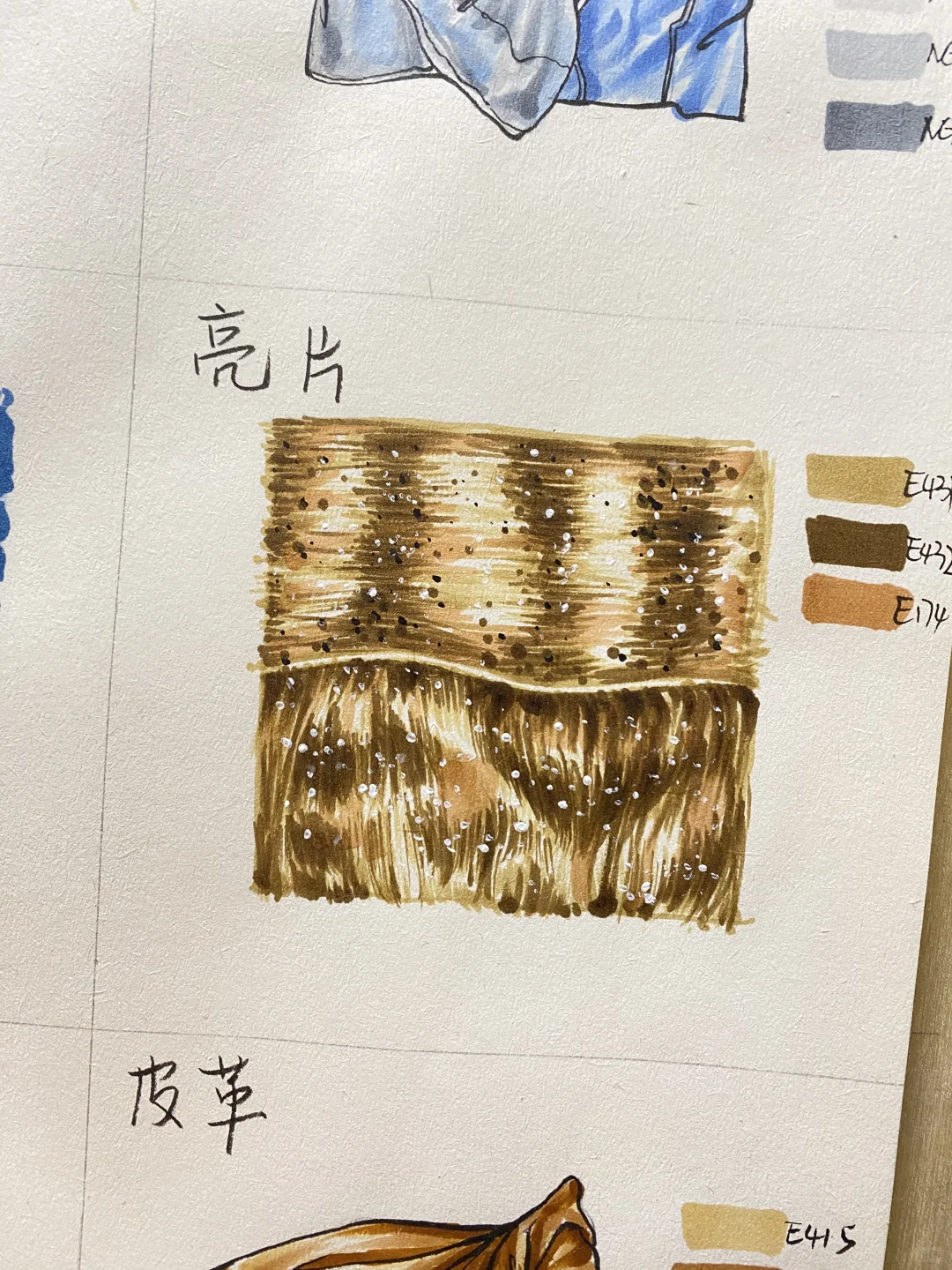 马克笔服装面料表现