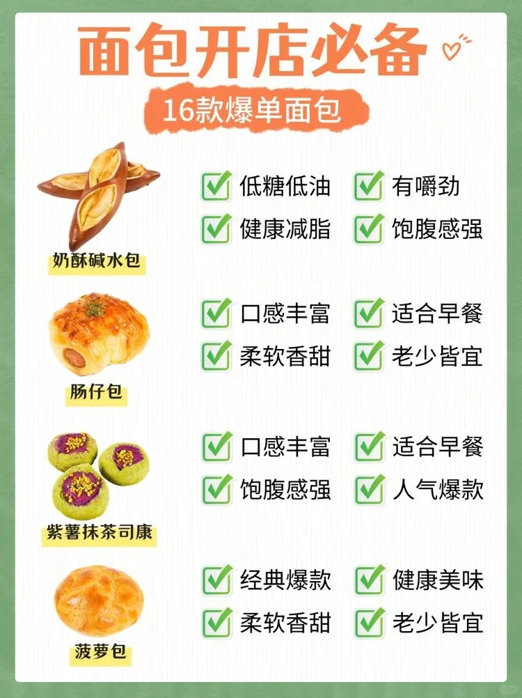 烘焙新手开一家面包店?首选16款爆单产品
