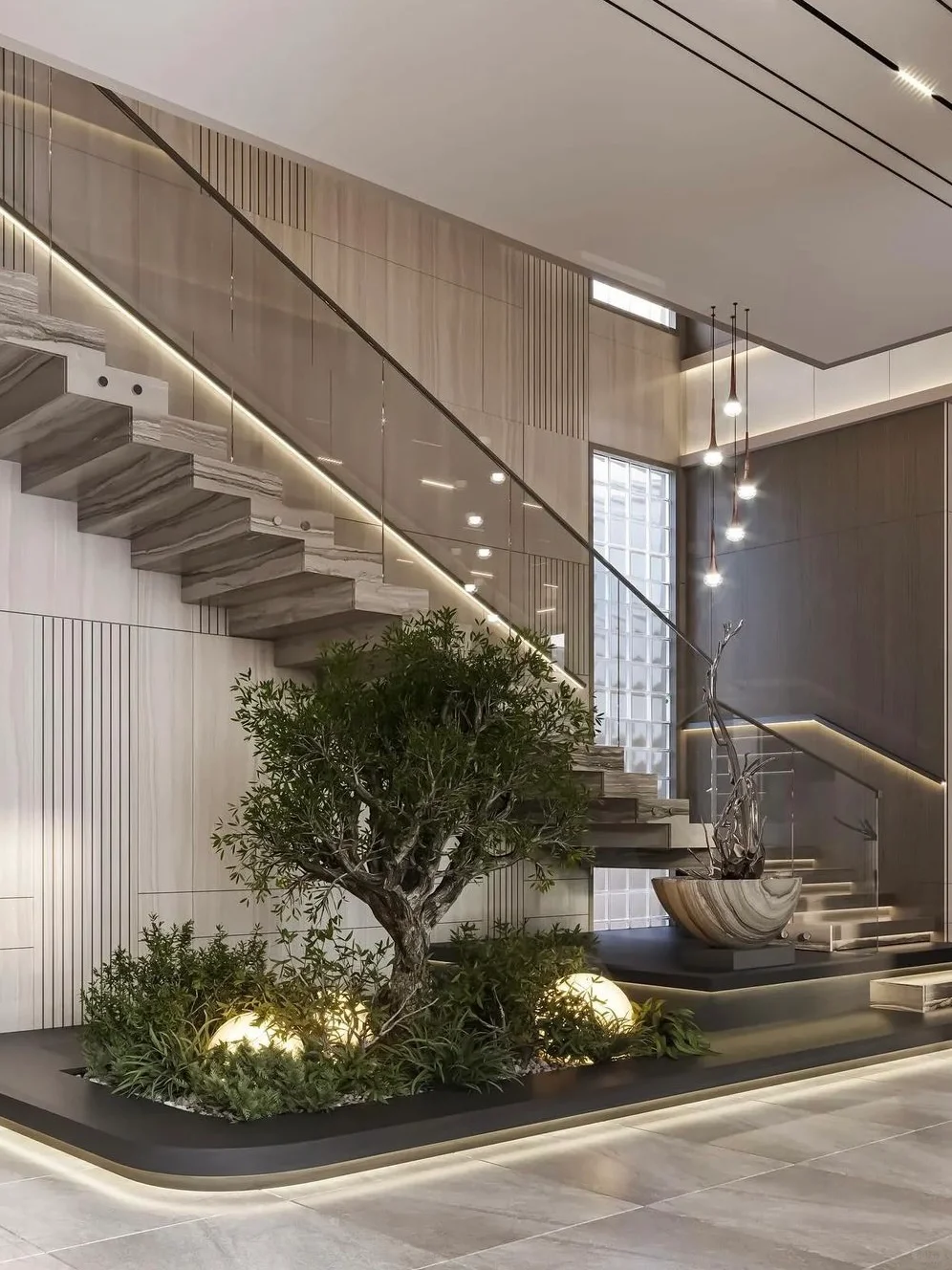 ??真的有被楼梯➕玻璃的组合惊艳到!