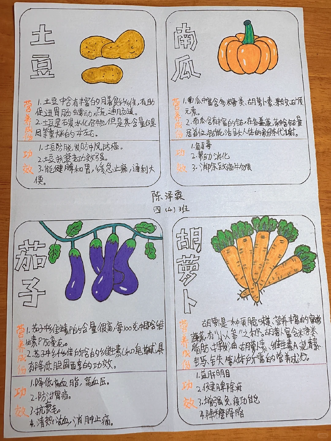 超简单的蔬菜卡，蔬菜卡制作