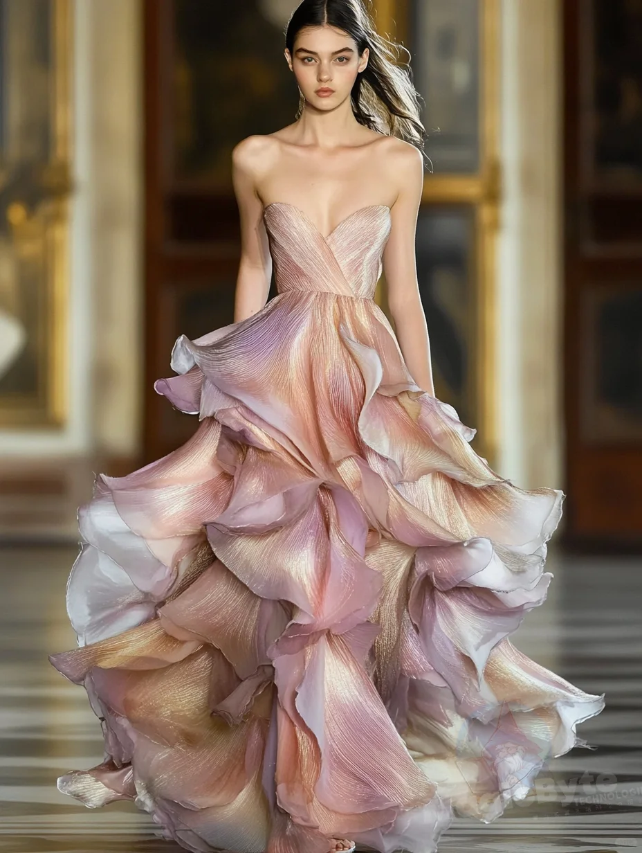 梦幻叠影：礼服中的艺术流动