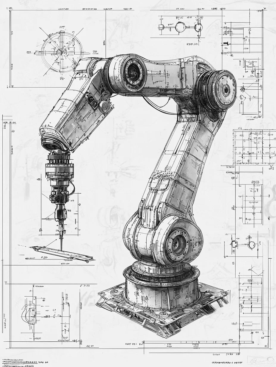 流水线机械臂·产品设计线稿［咒语］