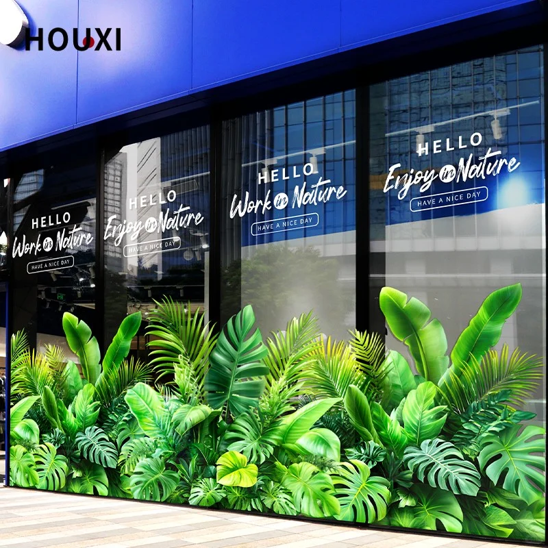 仿真绿植底纹 | 商场服装店酒店橱窗美化