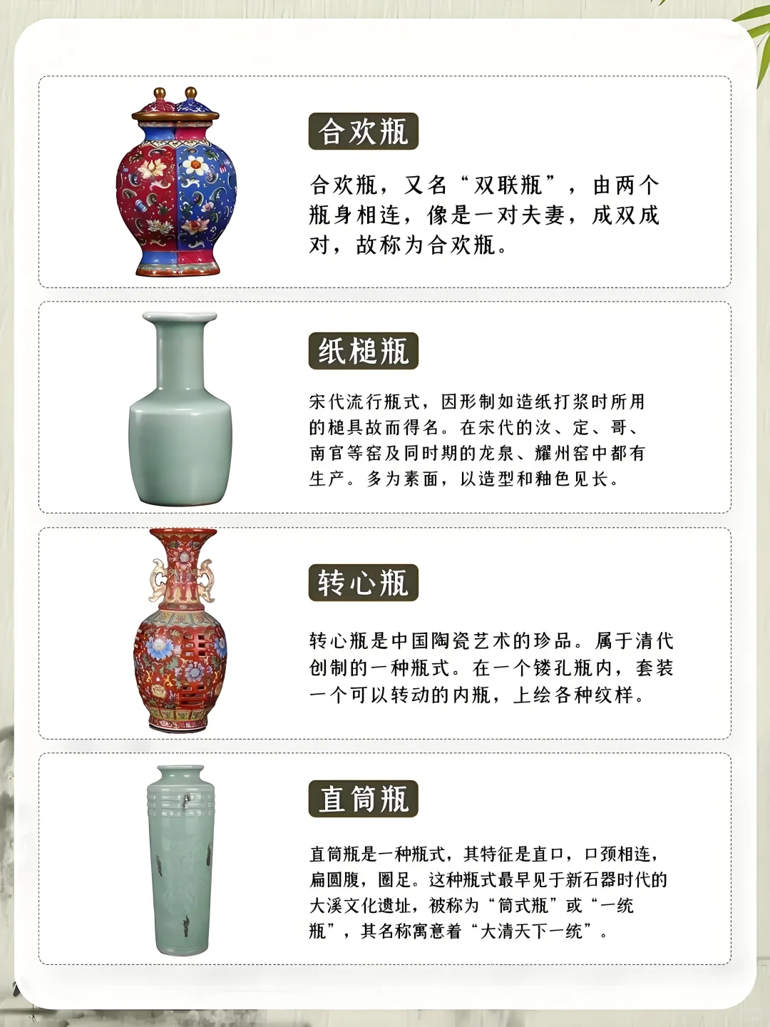 【知多少】超全的瓷器瓶型大全