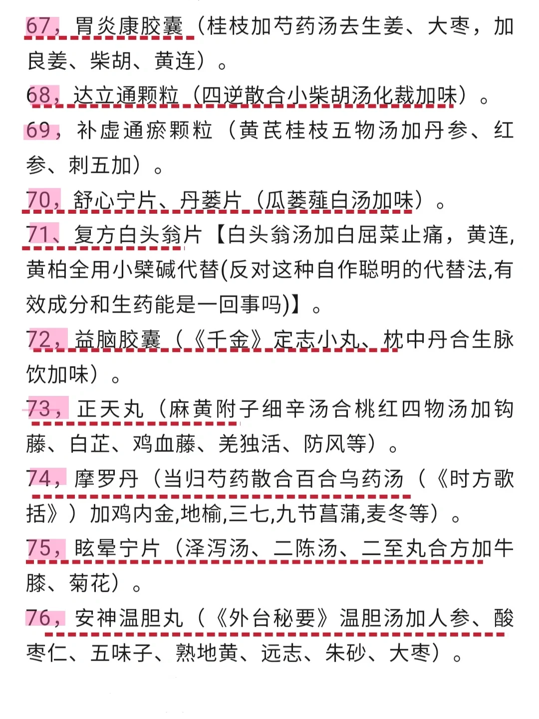 市面上 根据古经方制成的中成药 汇总