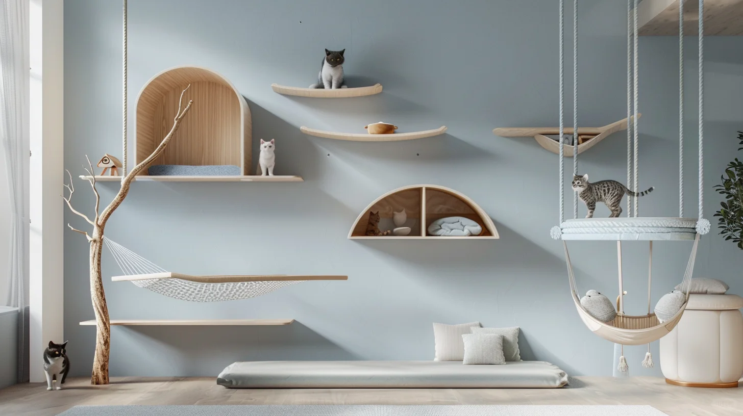 静谧浅蓝猫境｜东方极简宠物空间