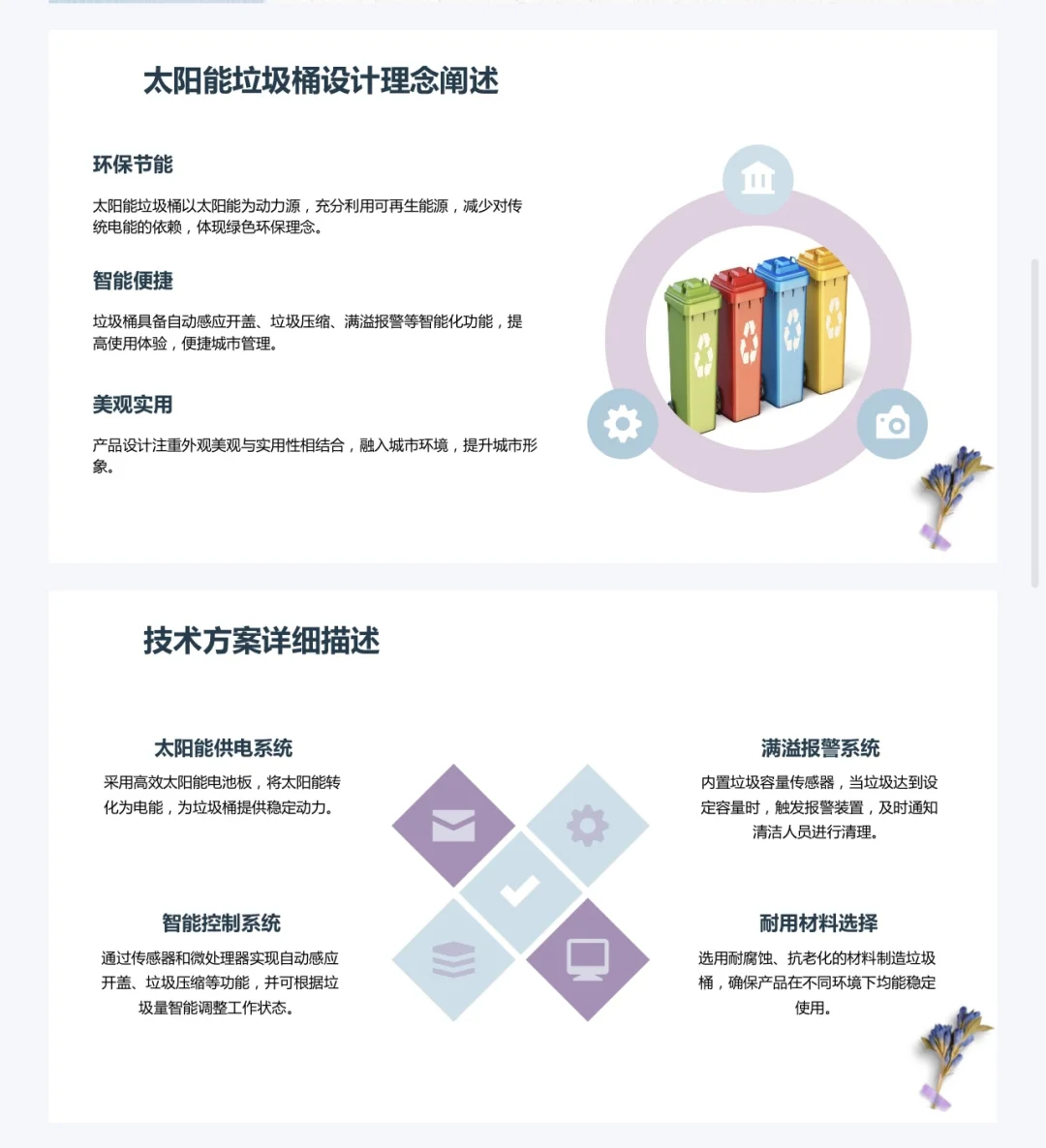 太阳能垃圾桶创业计划书完整版Word➕PPT