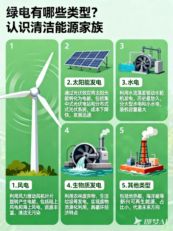 绿电有哪些类型?认识清洁能源家族