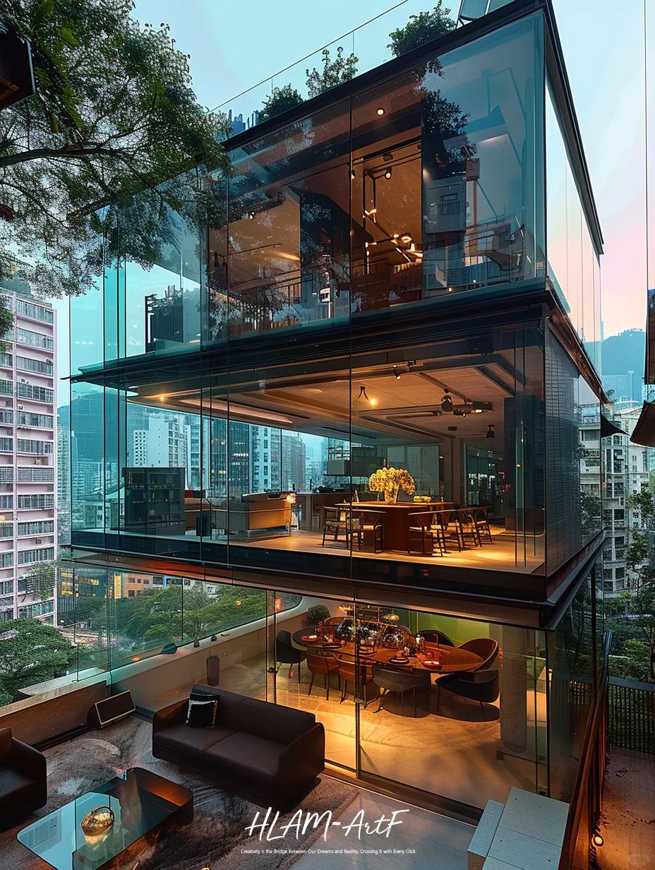 街角彩色玻璃别墅