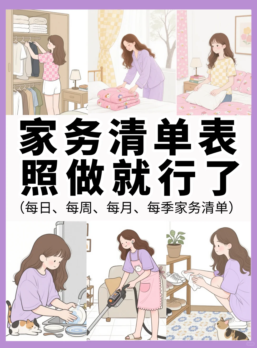 不动脑家务清单表|直接照着做