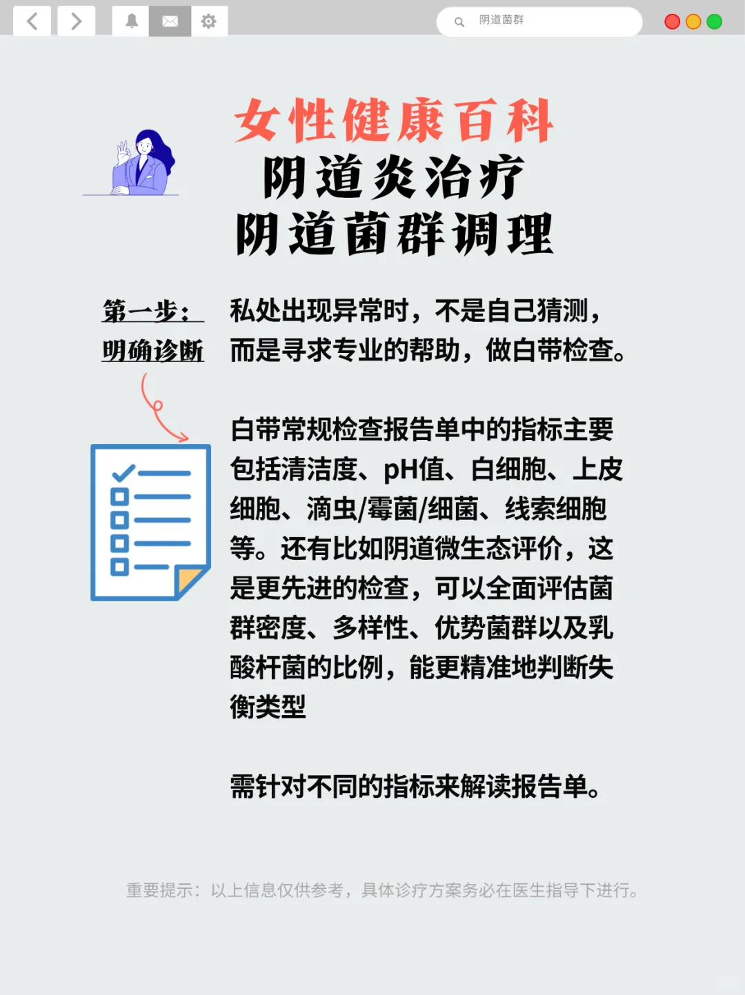 女性健康百科：阴道炎治疗 & 阴道菌群调理