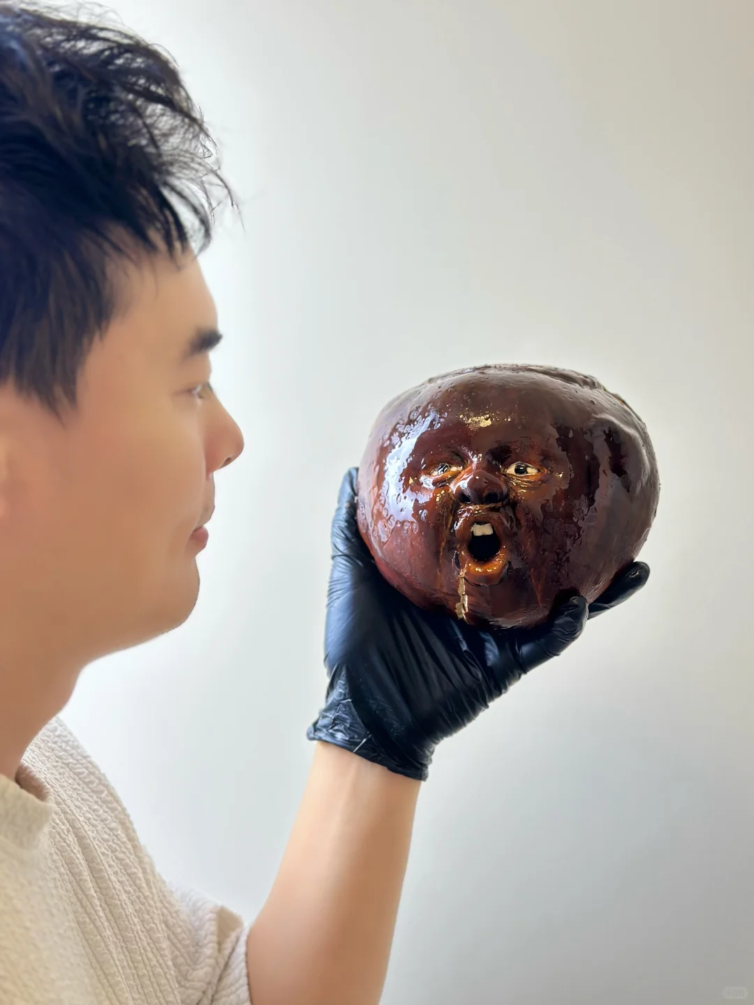 面包板栗、烘烤前与烘烤后的区别