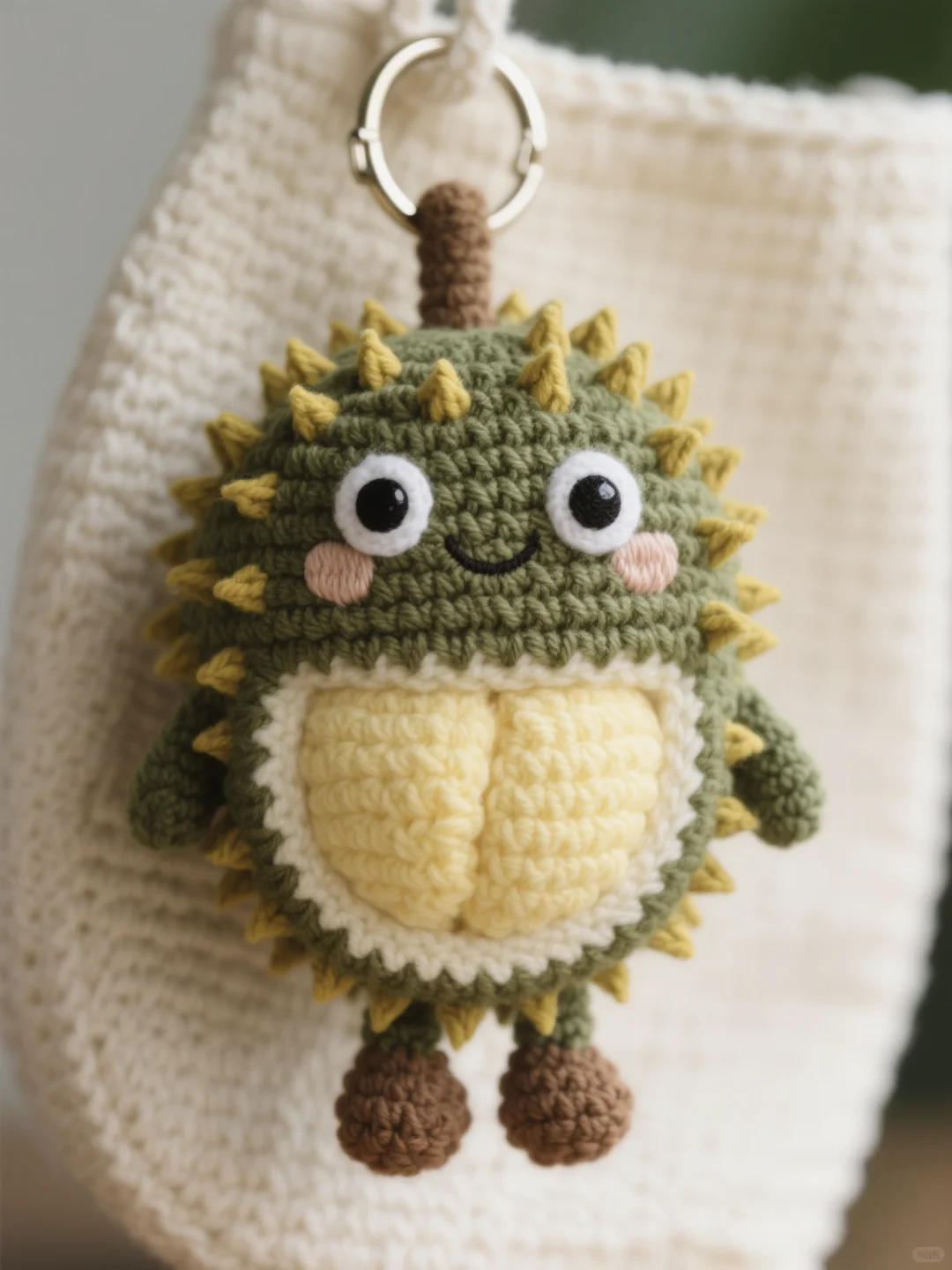 每天一个设计—榴莲钩织挂件