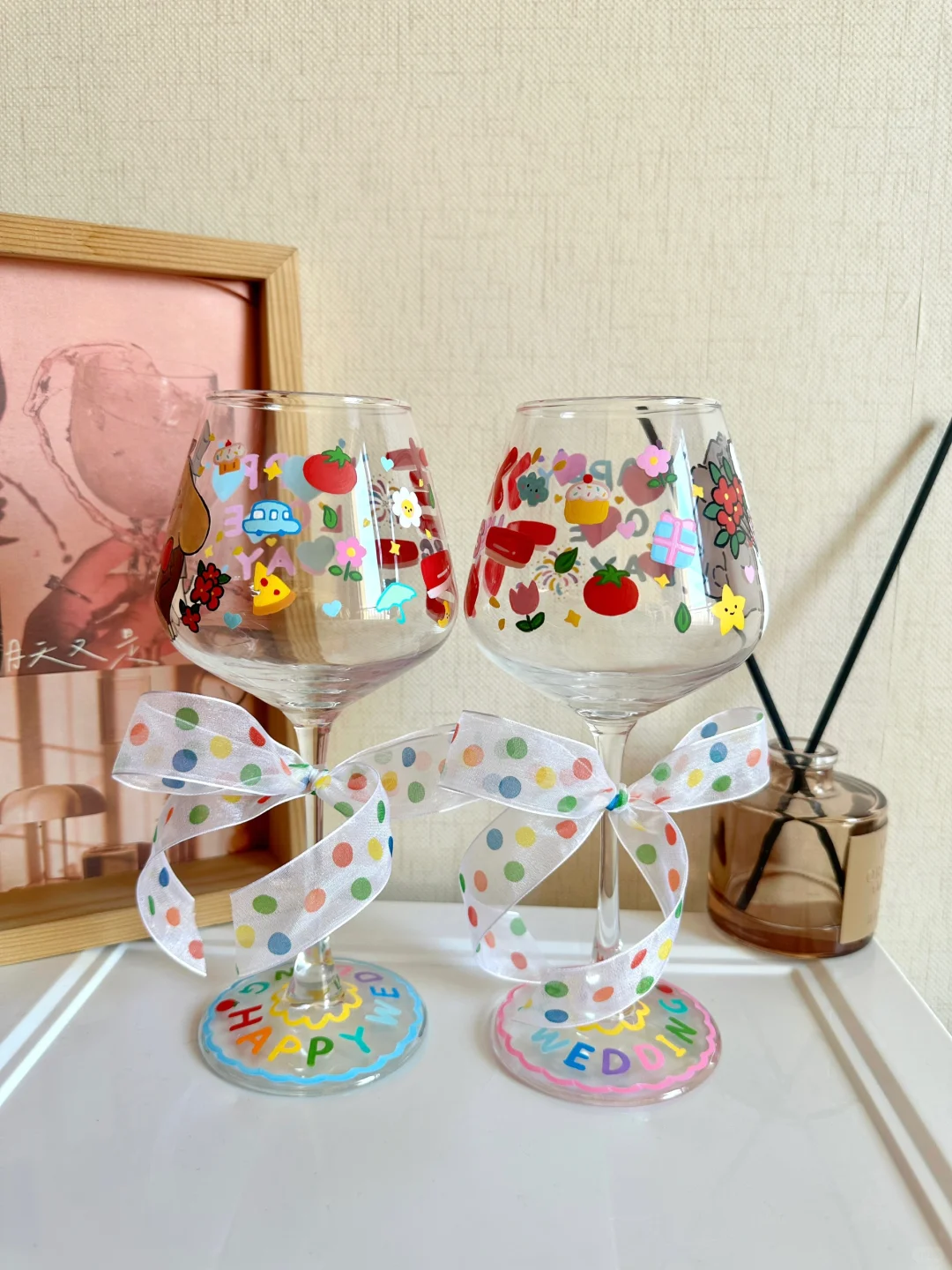 可可爱爱的婚礼敬酒杯，送在我心趴上了