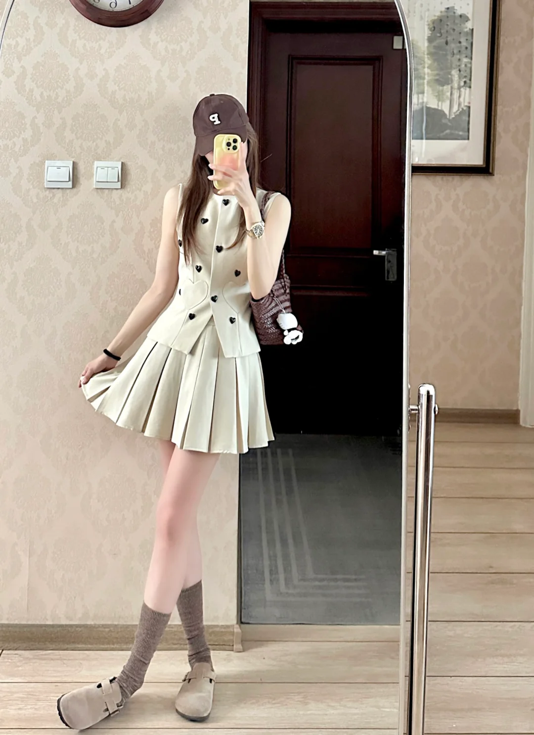 ? ˏˋ♥ˎˊ˗百褶裙+勃肯拖