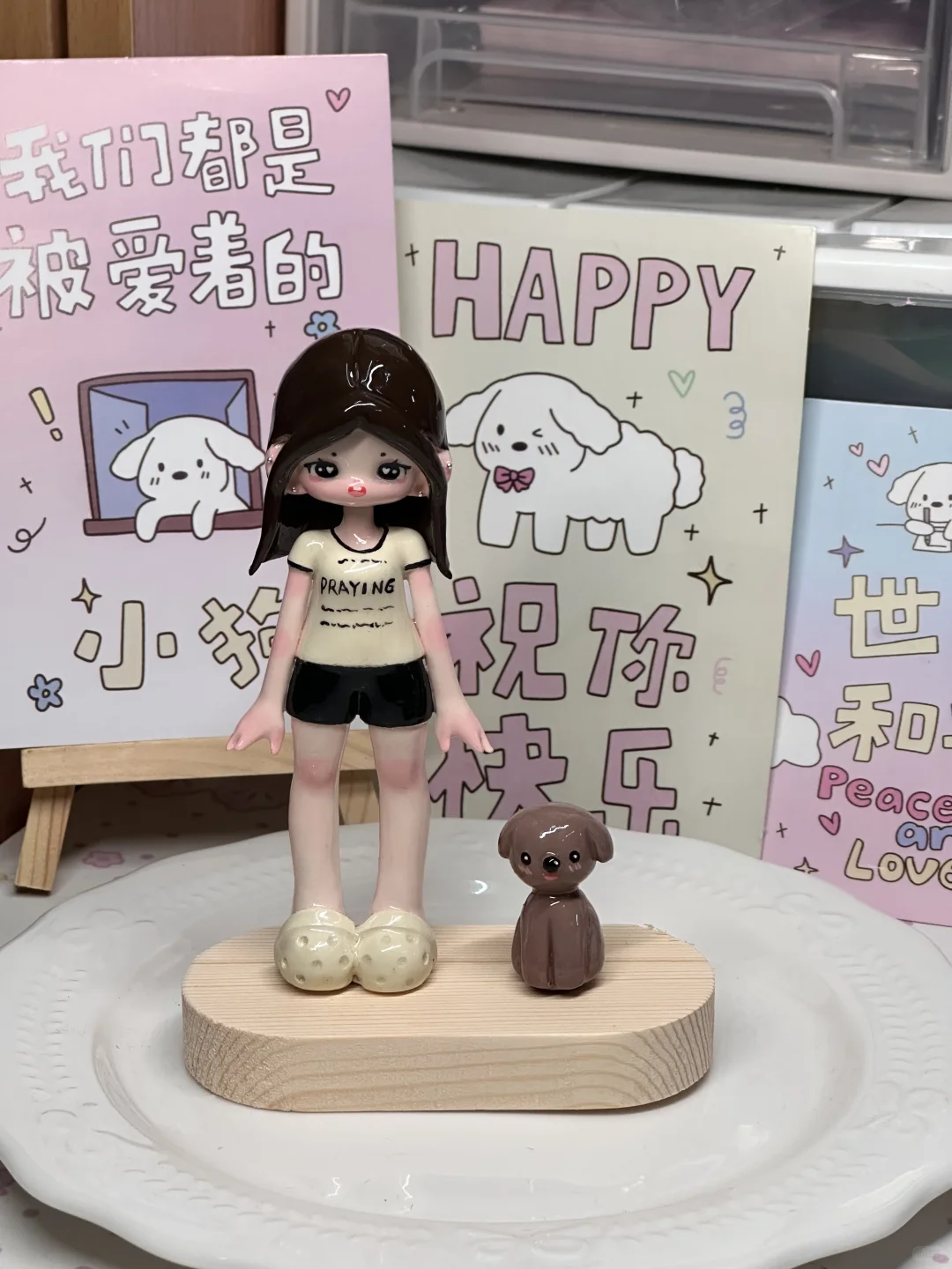 挑战在宿舍做石塑粘土人偶第二天