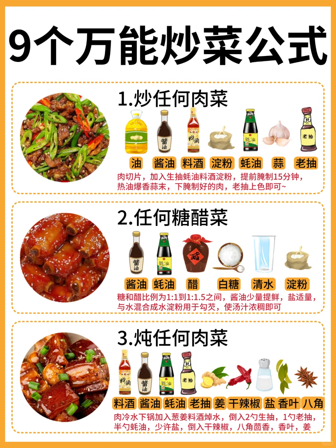 ?9个万能炒菜公式！厨房小白秒变大厨！