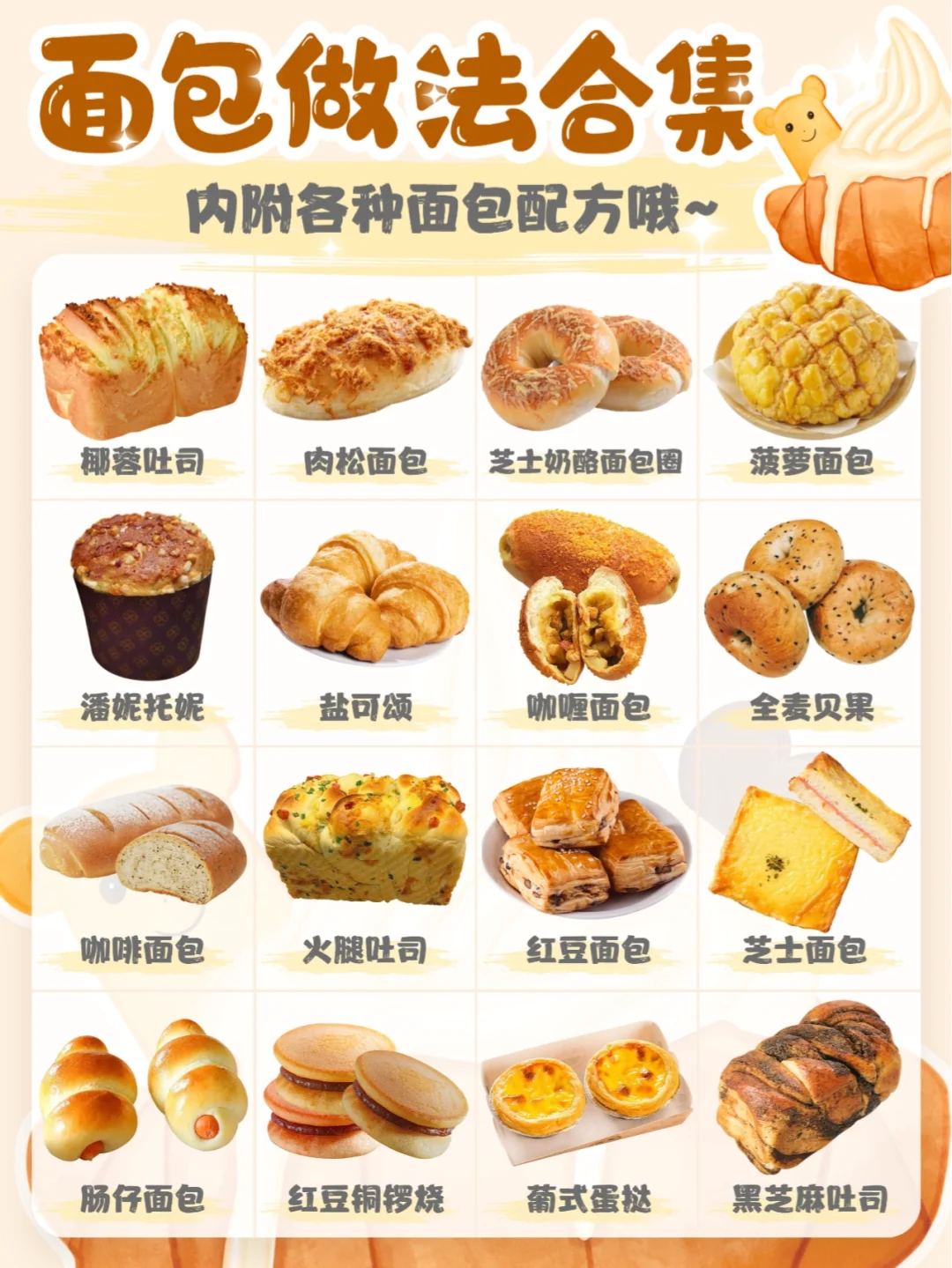 ?面包合集配方分享‼️好吃原地开店?