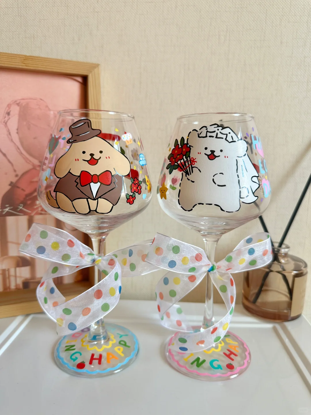 可可爱爱的婚礼敬酒杯，送在我心趴上了