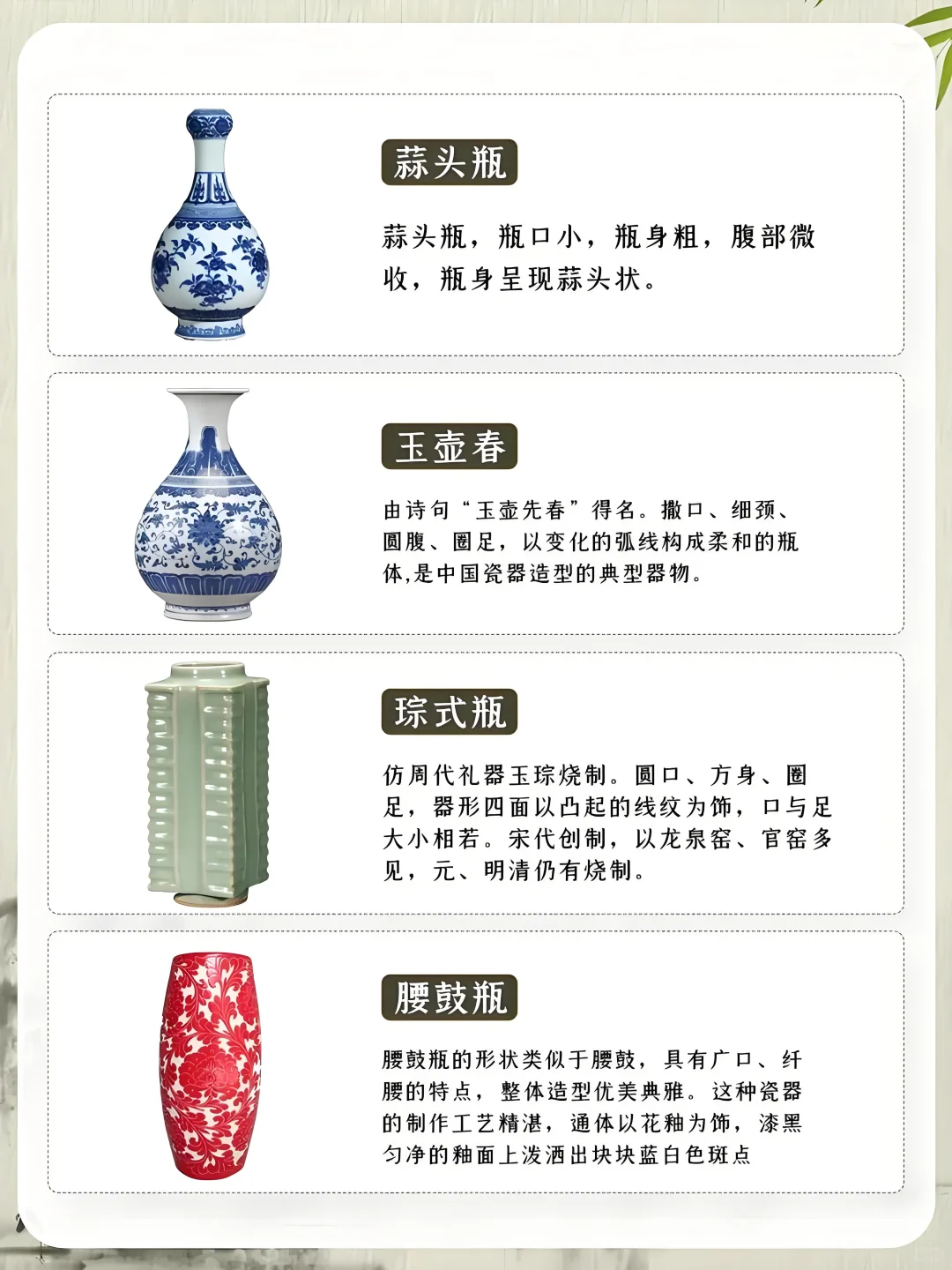 【知多少】超全的瓷器瓶型大全