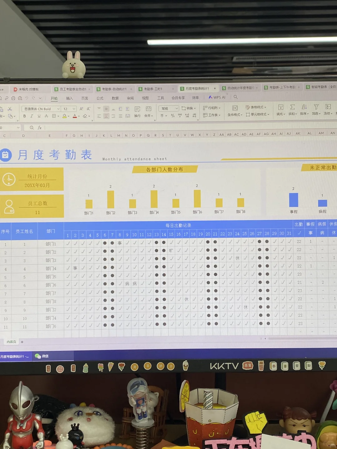 终于有人把考勤表打磨成全自动表格了