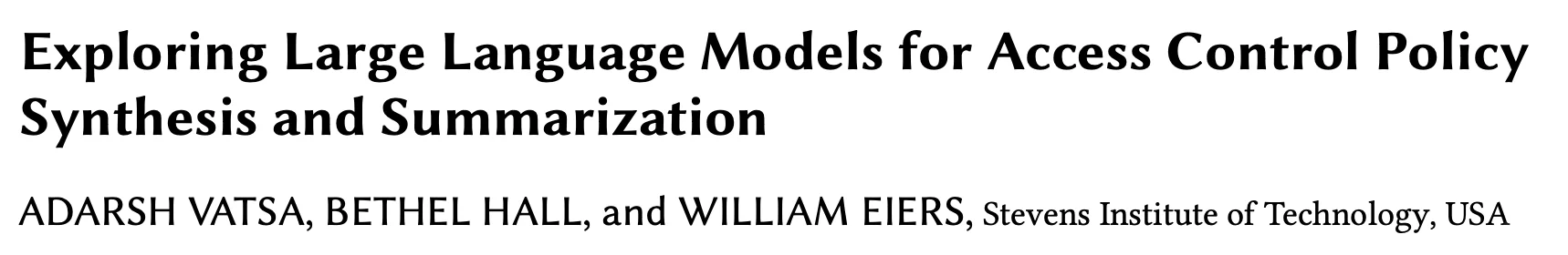 每日Paper:访问控制|LLM 实用?