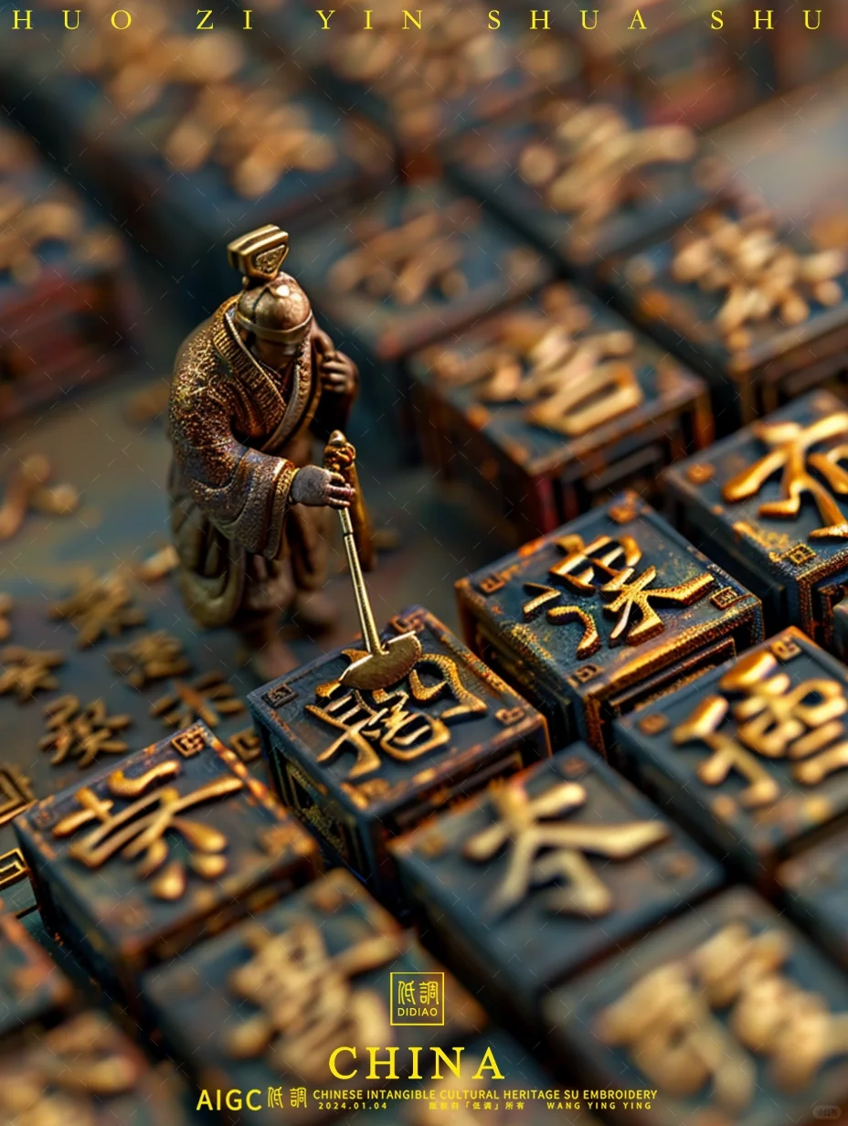 AI雕刻活字印刷