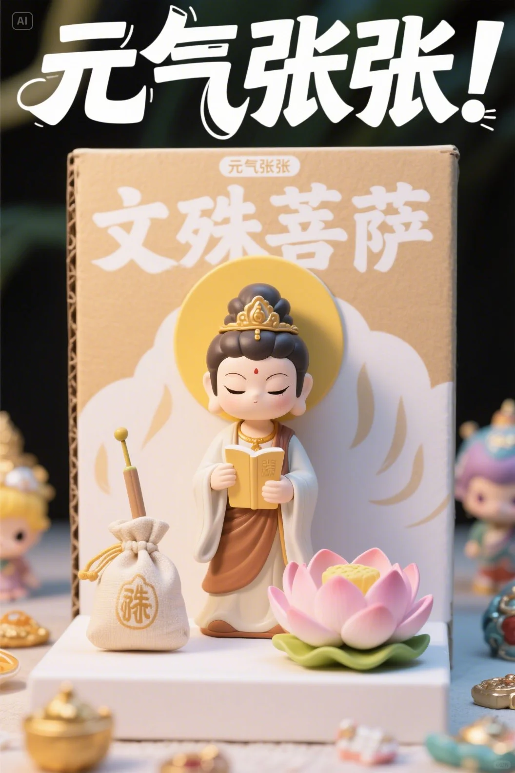 可可爱爱的文殊菩萨手办