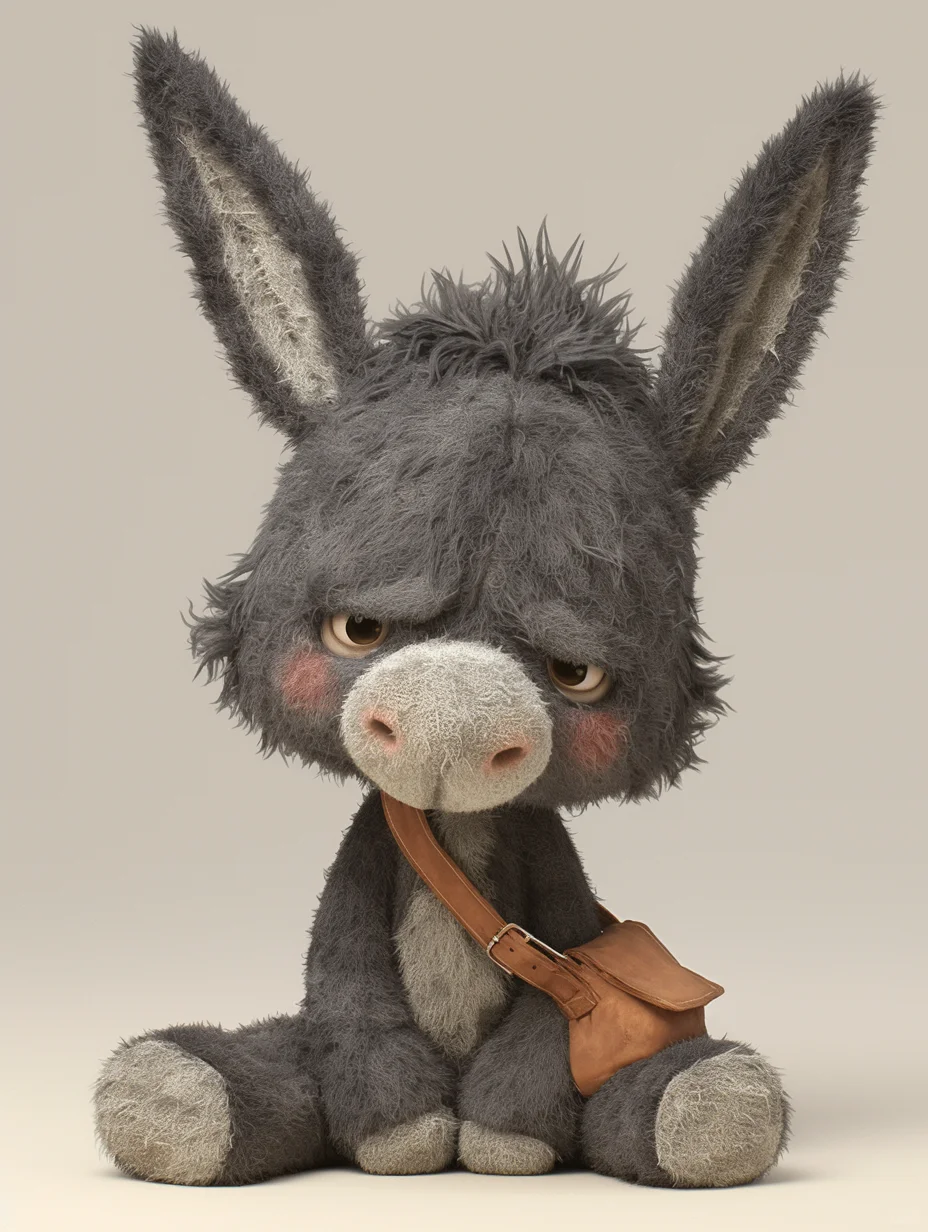 Midjourney 丨 毛绒公仔 收养这只小毛驴叭