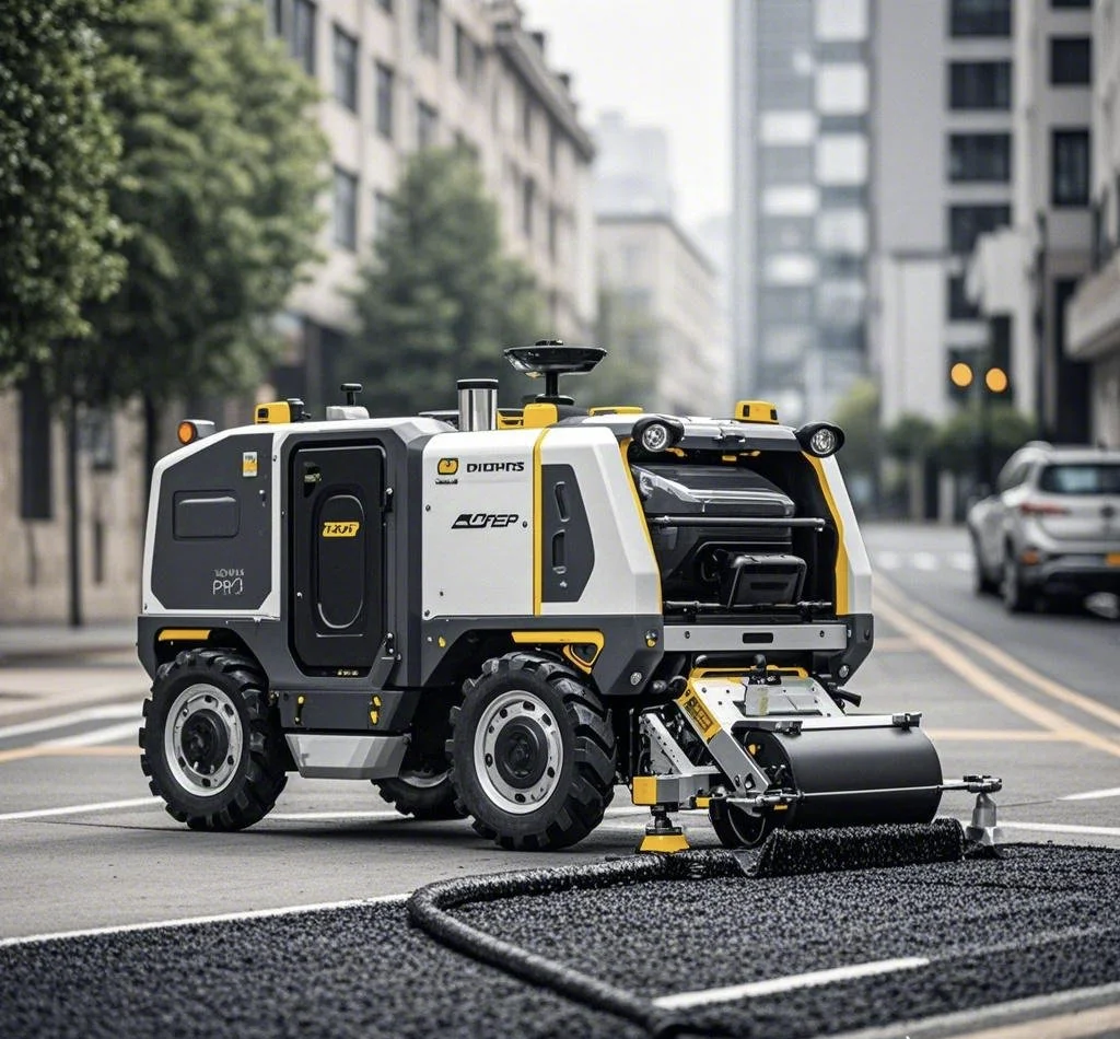 全自动道路养护设备:哪里不平填哪里！