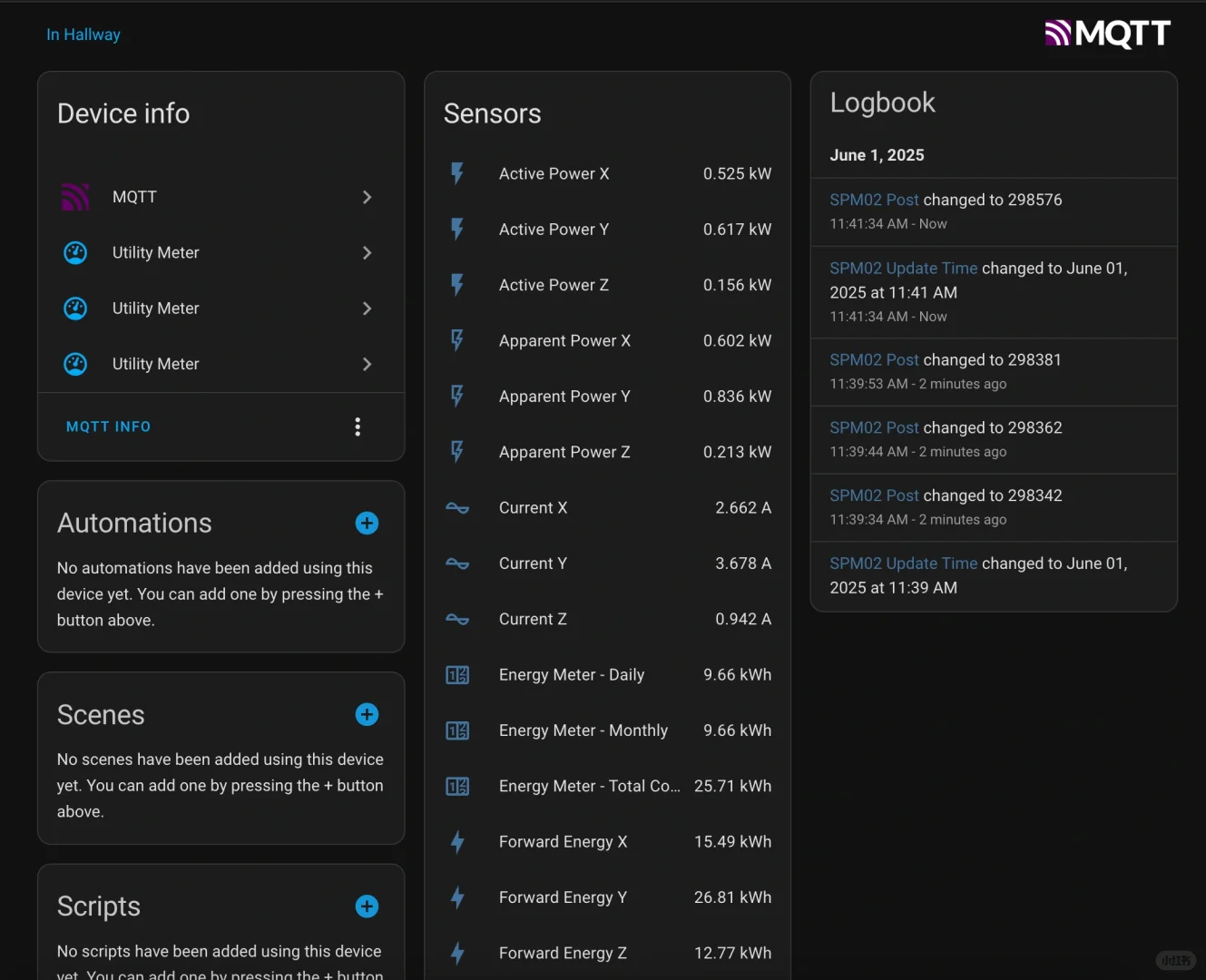 三相电表接入Home Assistant