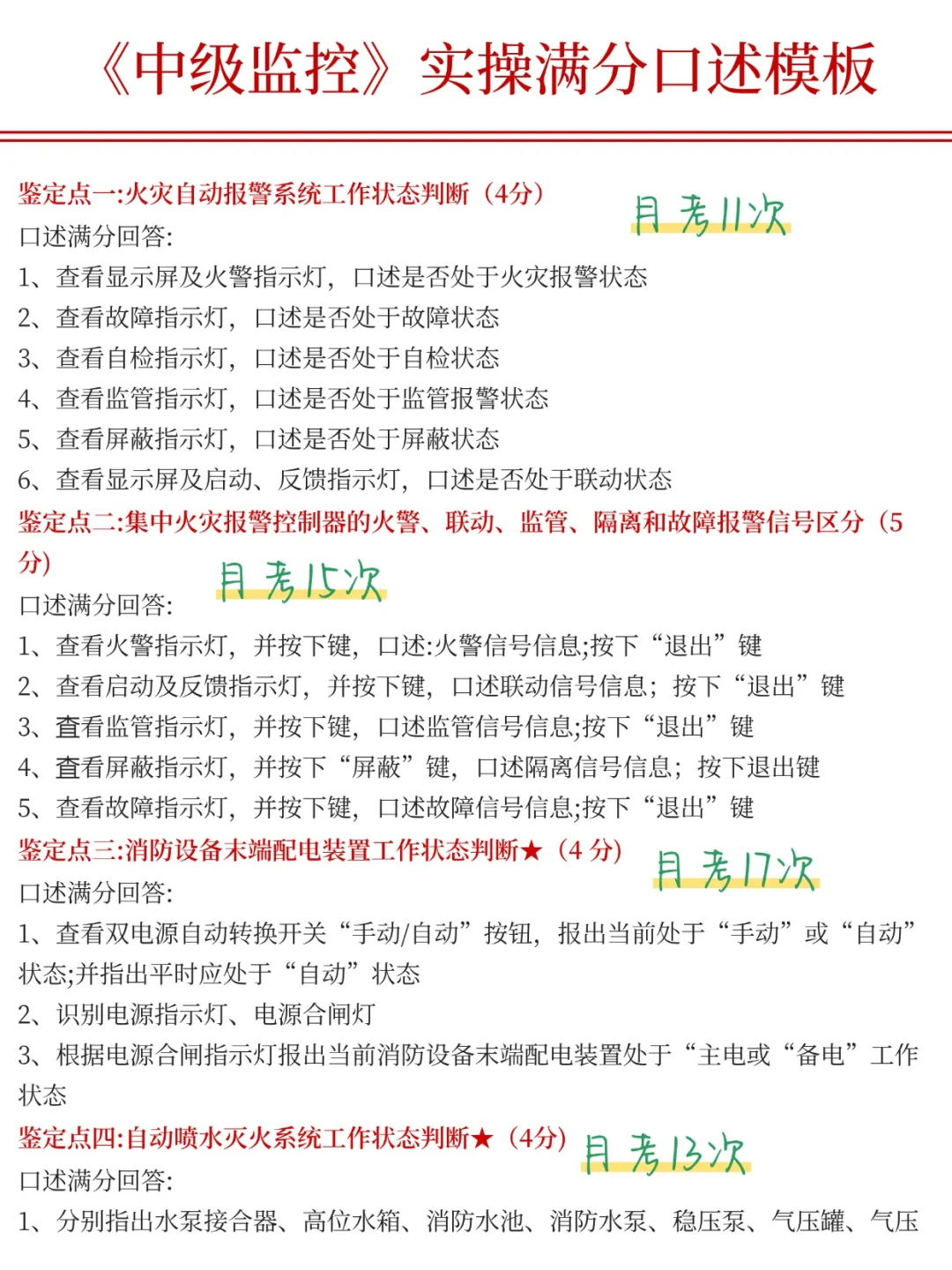 《中级监控》其实很水的，能考的就这6页纸