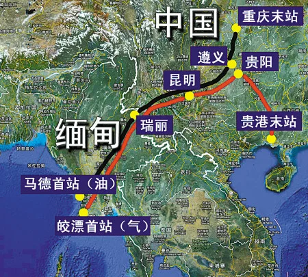 中缅油气管道与皎漂港