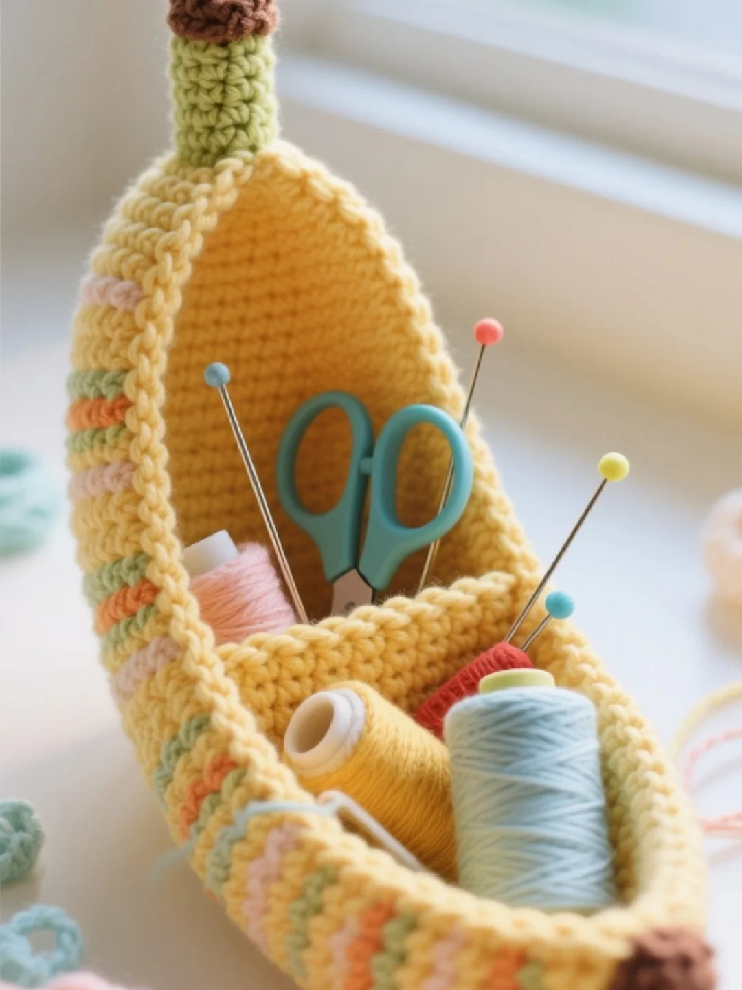 每天一个钩织设计~钩织水果收纳盒