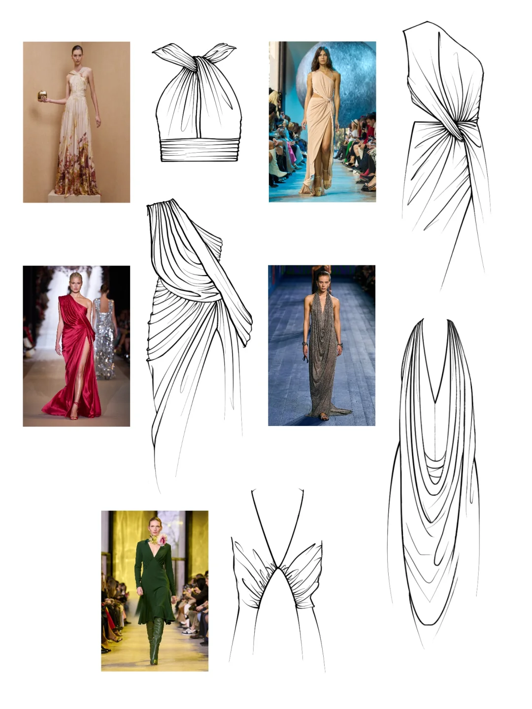 YIXUAN服装手绘款式图第十课｜褶皱的绘制