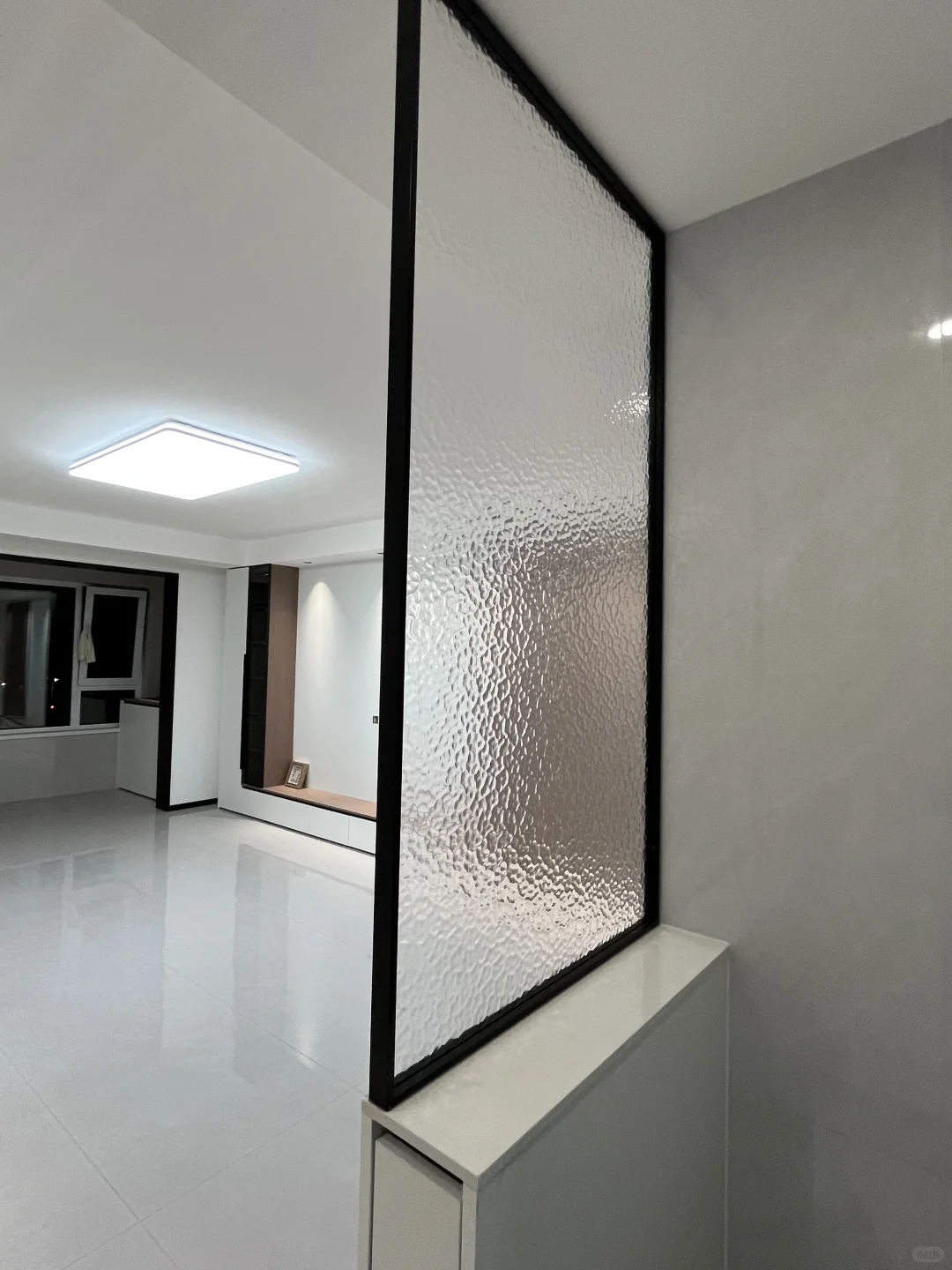 ?卫生间水纹半墙玻璃隔断安全下车✌?