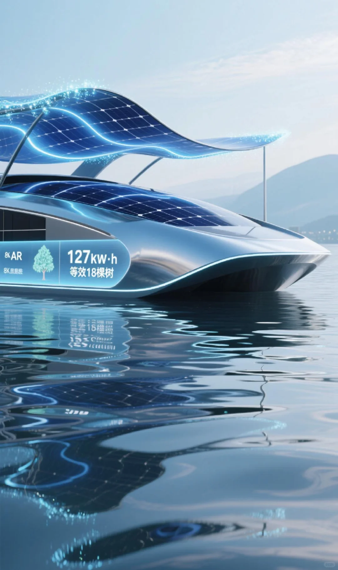 柔性曲面光伏+电动观光游船