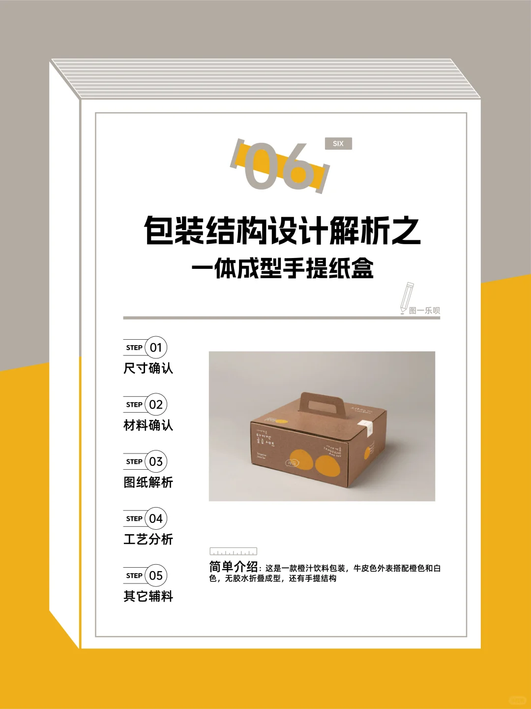 包装结构设计解析之一体成型手提纸盒