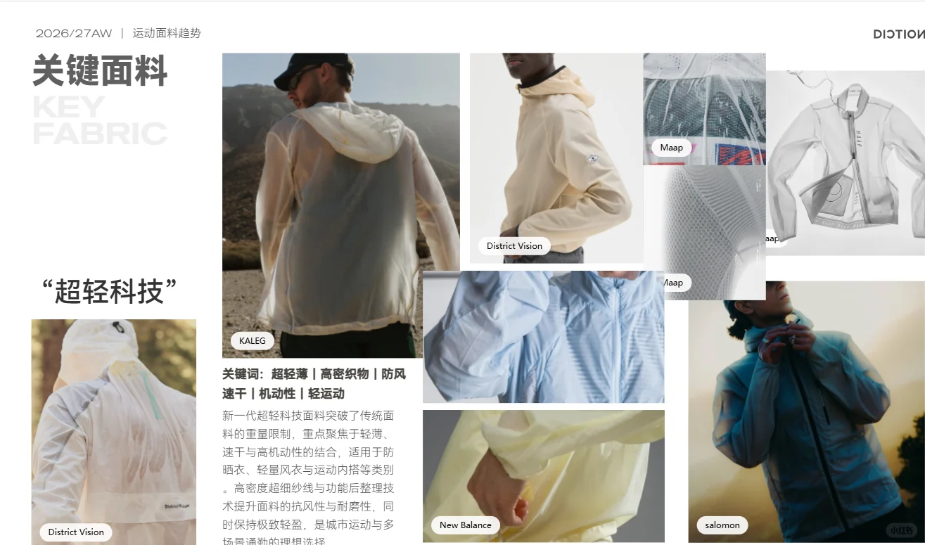 服装面料趋势：户外运动