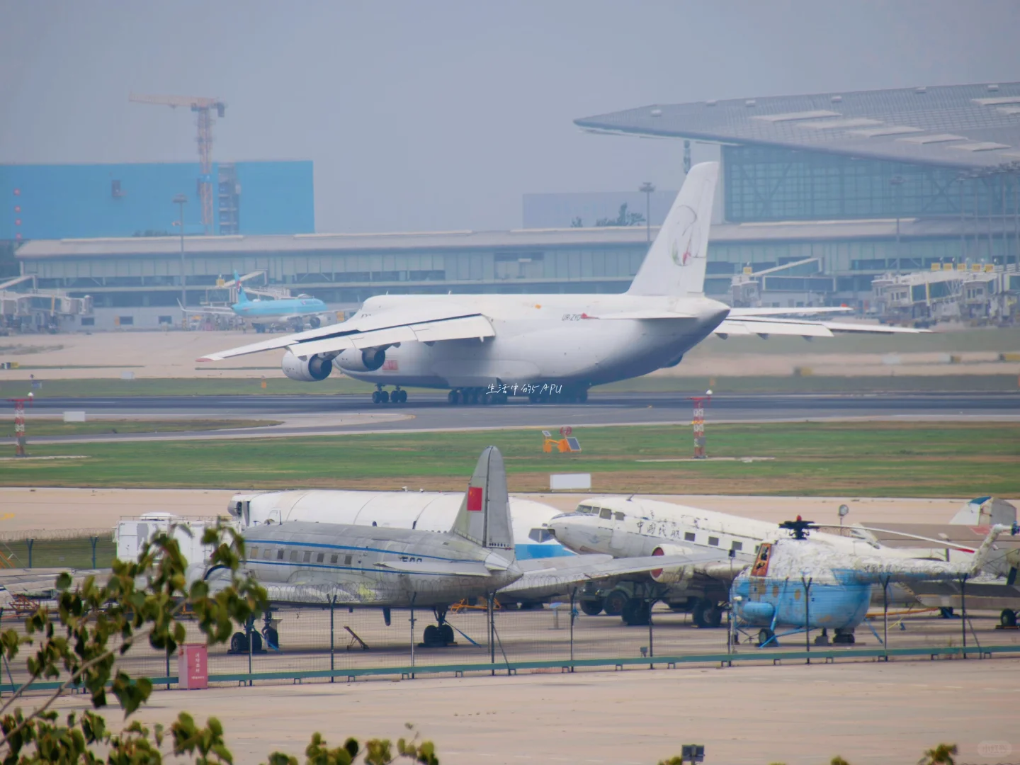 安124抵津运输联合国直升机