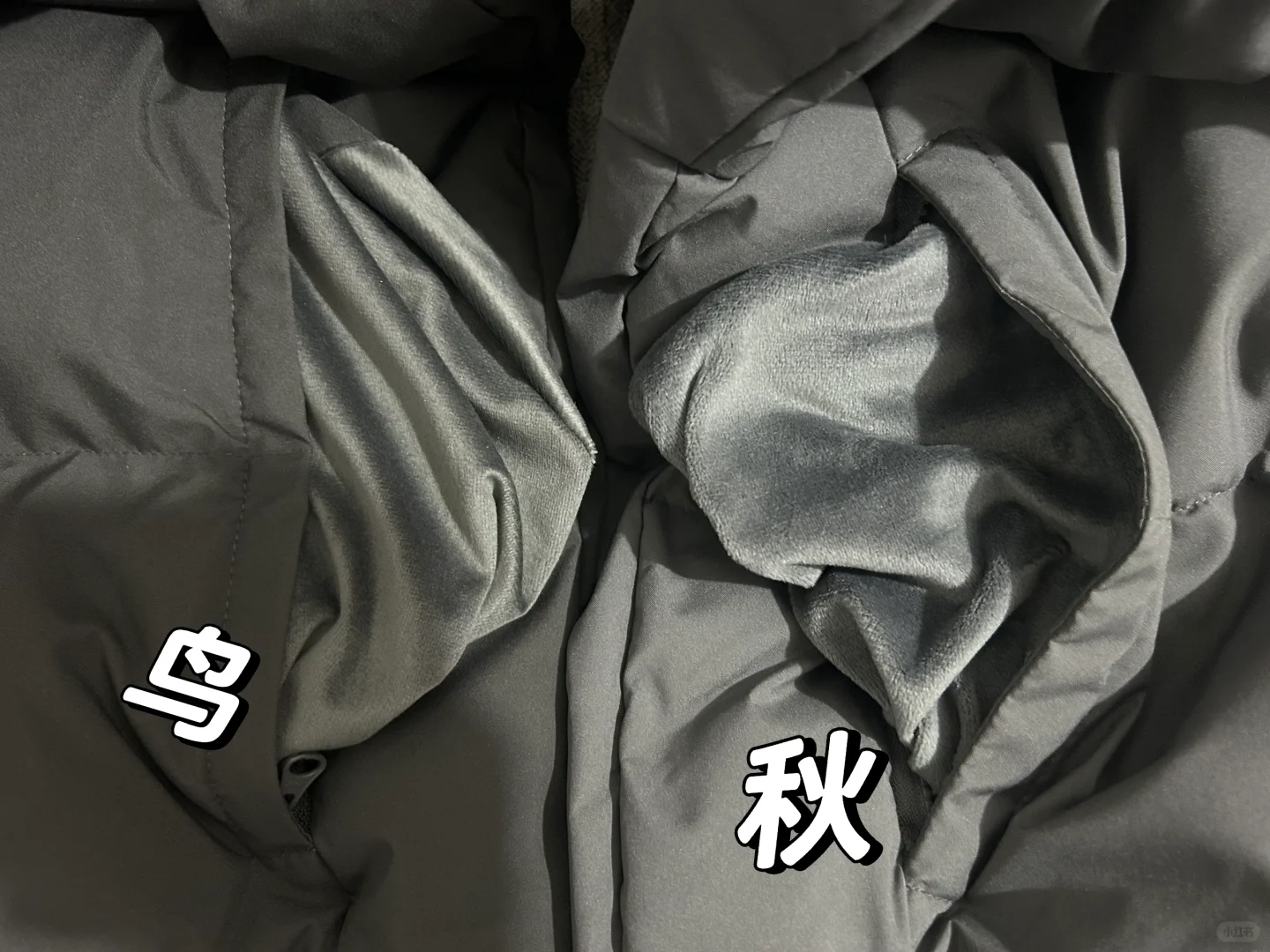 长款羽绒服鸟鸟和秋秋已经到货，细节对比