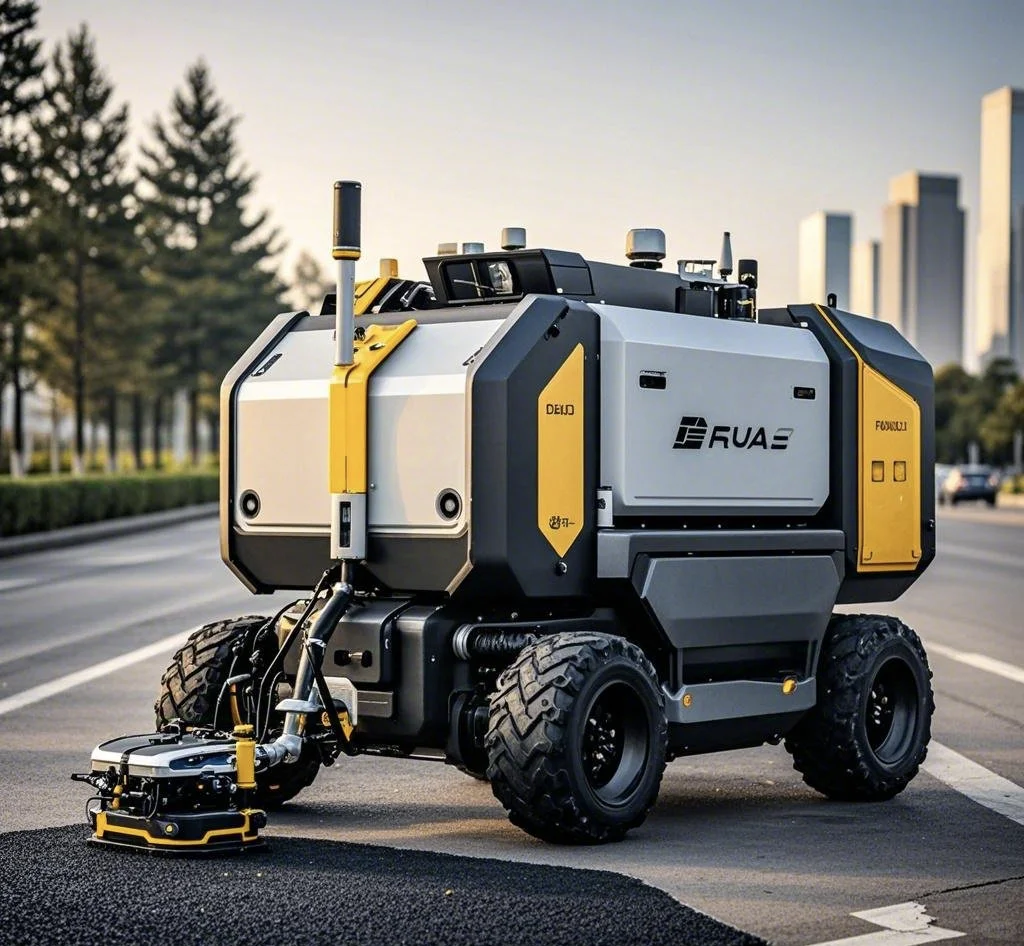 全自动道路养护设备:哪里不平填哪里！