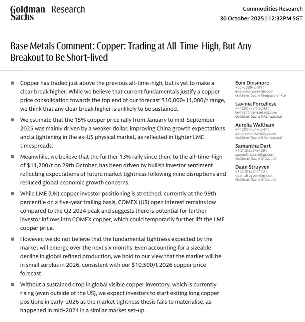 铜：价格创历史新高，但突破难以持续