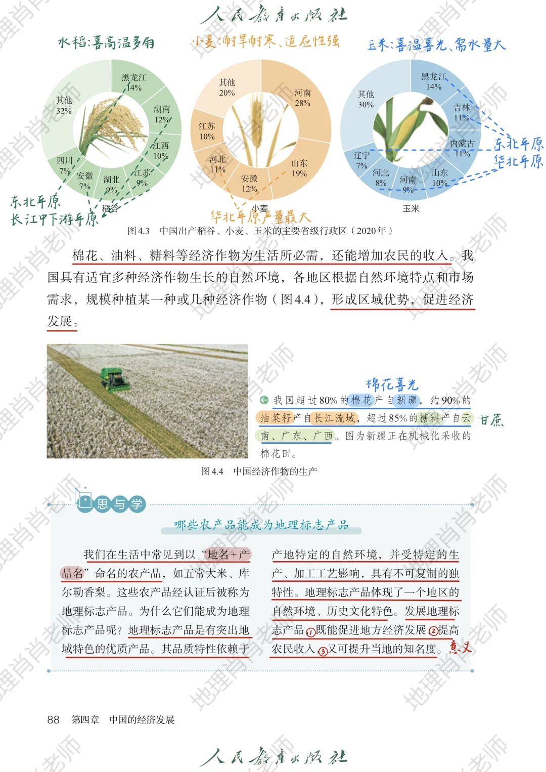 (定稿)新人教版八上｜课本笔记｜4.1农业