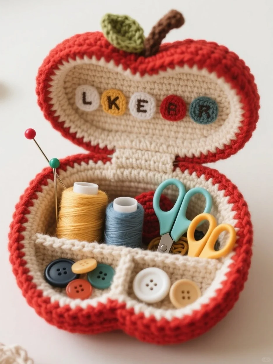 每天一个钩织设计~钩织水果收纳盒