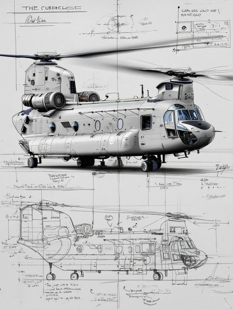 CH-47支奴干纵列双旋翼直升机|线条之美