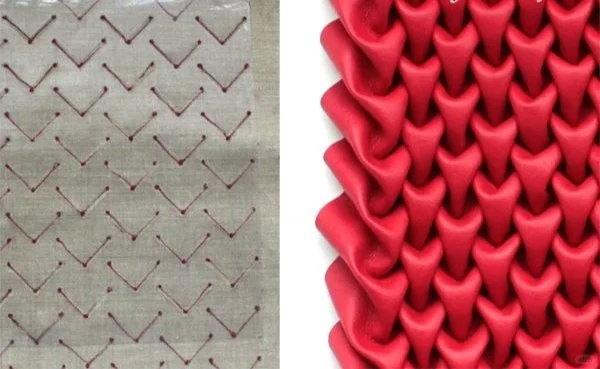 扒拉几个手工缝制褶皱的图纸