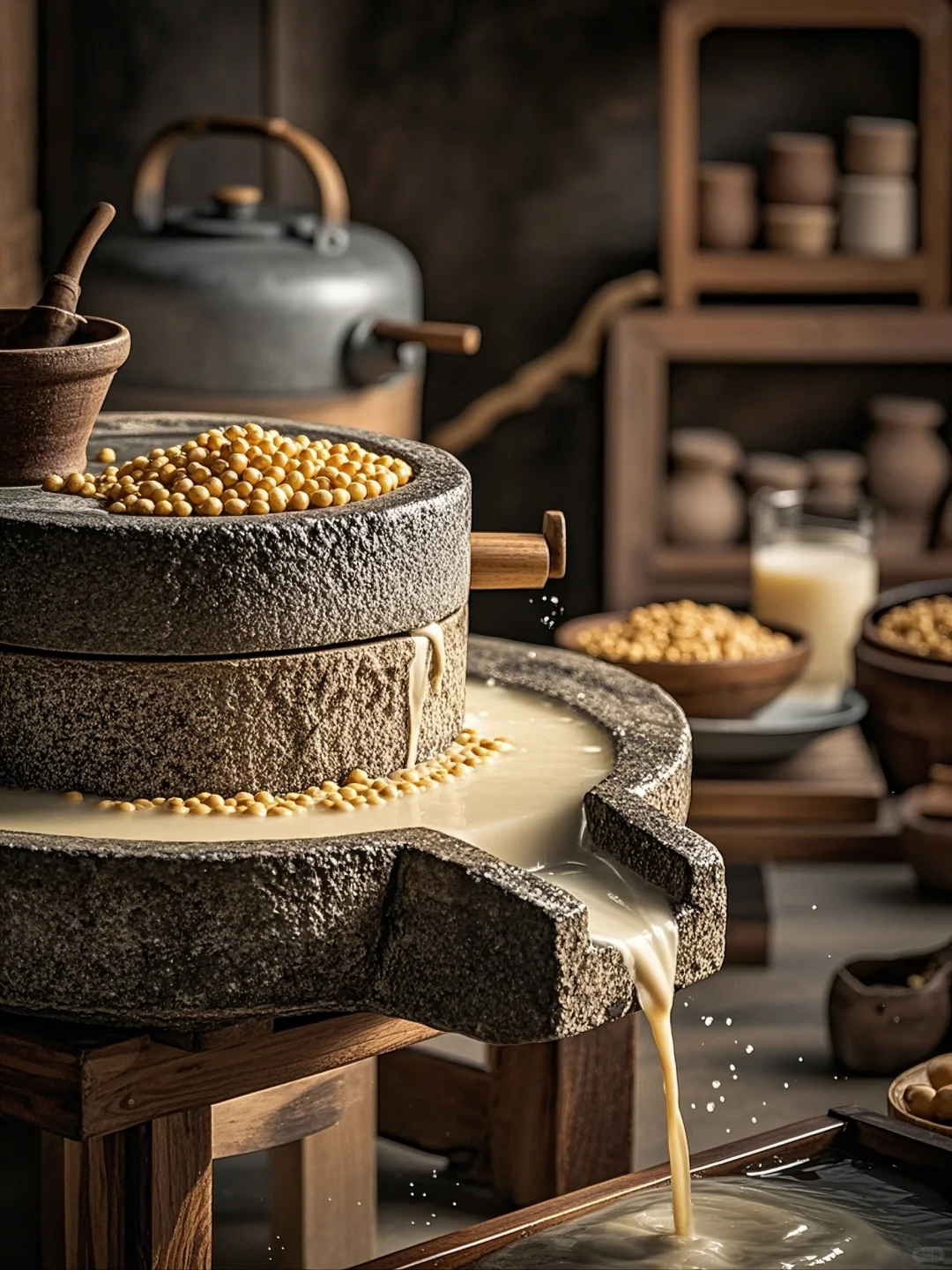 品味石磨豆浆，感受传统工艺与自然的结合。