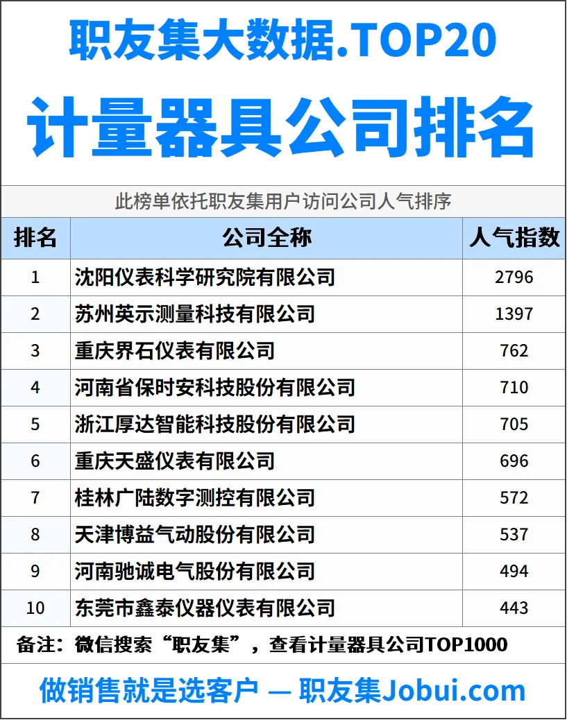 2025年中国计量器具公司排行榜